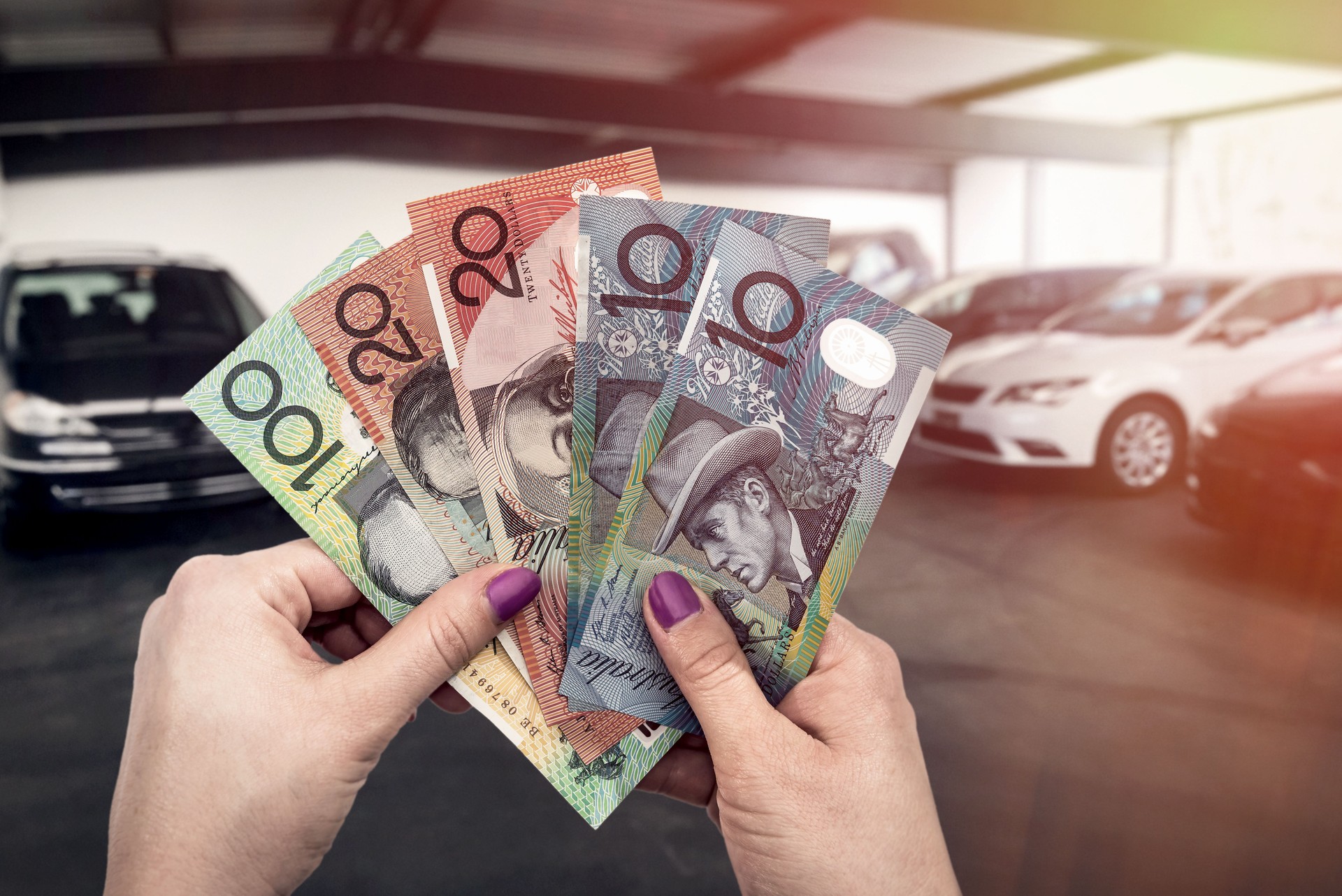'Car buy' or 'rent car' conceptions with australian dollar